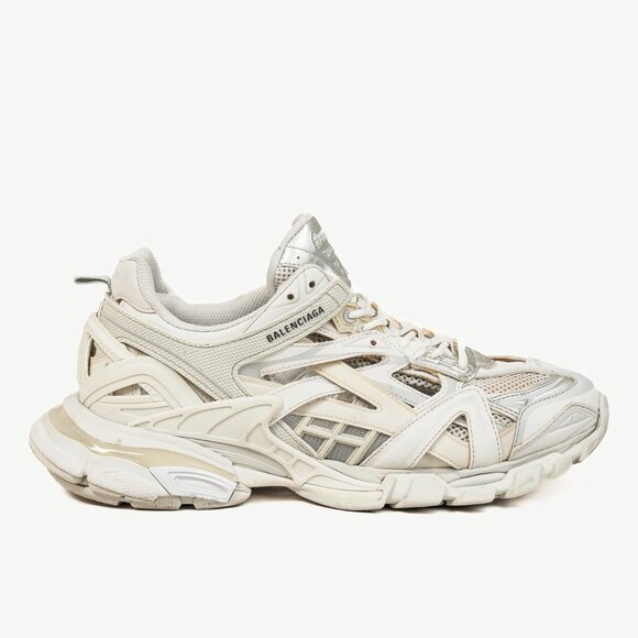 Balenciaga Track Sneaker in White with Silver Accents - Picture 1 of 13
